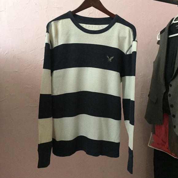 Signature American Eagle Striped Crewneck Sweater - Picture 2 of 8